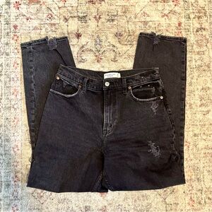 Abercrombie Black Distressed 90s Straight Ultra High-Rise